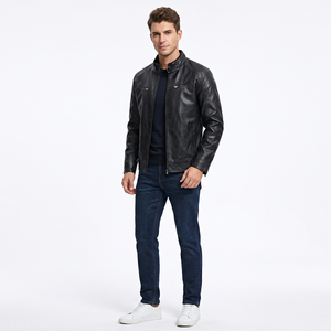 Hot Money Standing Neck Zip Pu <b>Leather</b> <b>Jacket</b> <b>Men'S</b> Coat <b>Jacket</b> <b>Mens</b> <b>Leather</b> <b>jacket</b> for <b>men</b> - Product Image 5