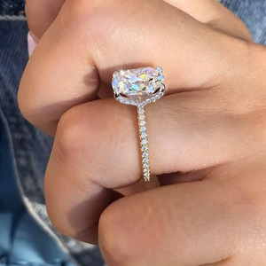 แหวนหมั้นเพชรทรงคุชชั่น น้ำหนัก 3.5 กะรัต สี E ความสะอาด VVS2 ได้รับการรับรองจาก IGI ทำจากทอง 10K ของขวัญวันครบรอบแต่งงาน - Product Image 4