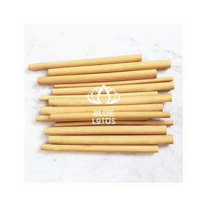 Pajitas de Bambú Reutilizables Ecológicas de Alta Calidad, Juego de Pajitas para Beber con Cepillo de Limpieza, Loto Azul, MUY RECOMENDADO - Product Image 3