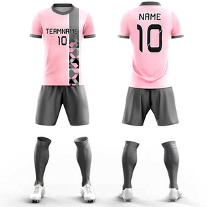 ชุดเสื้อฟุตบอลสีชมพูเทาแบบสั่งทำพิเศษ พิมพ์ลายชื่อทีม 10 ชุด ระบายอากาศได้ดี แห้งเร็ว ชุดยูนิฟอร์มสำหรับผู้ใหญ่ ใส่ได้ทุกฤดู - Product Image 4