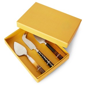 Juego de Tenedor y Cuchillo para Queso de Acero Inoxidable con Mango de Madera, Diseño Minimalista, Apto para Lavavajillas, Cubiertos para Camping - Product Image 3