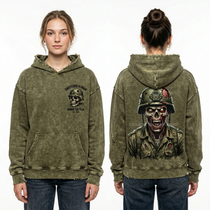 Sudadera con capucha morada oversize personalizada con lavado ácido para mujer, con manga bordada y gráfico gótico de bailarina, estilo streetwear, fabricante - Product Image 4