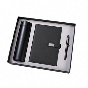 Ensemble de carnets A3 A4 A5 Premium 2025 avec couverture en cuir PU, stylo et gobelet, logo personnalisé, cadeau d'affaires - Product Image 1