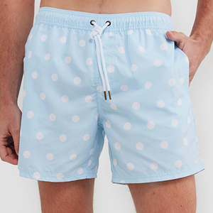 Shorts de Baño Bermuda para Hombre, Tejido Sólido, Cintura con Cordón Ajustable, Secado Rápido, Transpirables, Estilo Urbano, Poliéster/Spandex, para Playa - Product Image 5