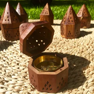 Arabic Style Eco-Friendly Anti-Odour Bamboo Wood Bakhoor Incense Burner <b>Home</b> Decor Classic Unique Design - Product Image 1