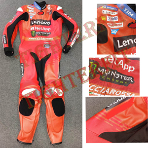Traje de Motocicleta de Cuero Hecho a Mano, Talla Grande, Marca Marc Marque z/Francesco Bagna, Traje de Carreras de Cuero Ducat Lenov Hecho a Medida - Product Image 2