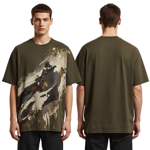 Camiseta Premium INTENTION SPORTS para Hombre, Corte Holgado, Estampado Artístico Inspirado en el Movimiento, Serigrafía, Logotipo Personalizado en Color - Product Image 2