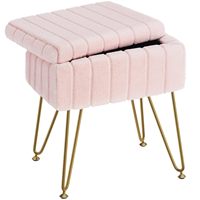 Repose-pieds ottoman de luxe en velours blanc, style nordique moderne du milieu du siècle, avec rangement, pour chambre à coucher