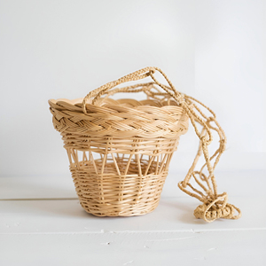 Rattan <b>basket</b> pots plant pot holder flower <b>display</b> planter accessory for garden decoration - Product Image 1