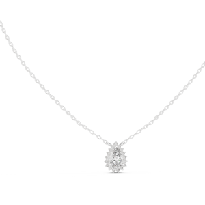 Fine Jewelry Collier en argent sterling 925 avec pendentif en diamant de pierres précieuses synthétiques de coupe ovale - Product Image 3