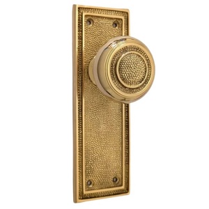<b>Antique</b> <b>Brass</b> Round <b>Knob</b> with Arched Backplate for Passage Privacy Storage and Closet Furniture Hardware Durable Dummy Desig - Product Image 4