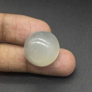 Genuine HAYAAT GEMS Moonstone Loose Gemstone 18.5x12mm 30.60 Carat Round Cabochon From Rajasthan for Handmade Jewelry - Product Image 5