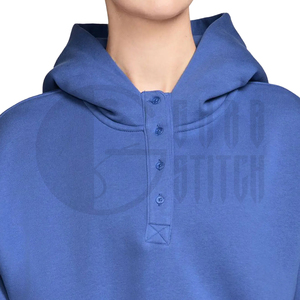 เสื้อฮู้ดดี้ครอปทรงโอเวอร์ไซส์สำหรับผู้หญิง ผ้าฟลีซพิมพ์ลาย สวมใส่สบายในฤดูหนาว ผ้าคอตตอนหนานุ่ม รับผลิตแบบ OEM ODM - Product Image 2