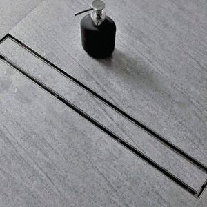 Desagüe de ducha lineal de acero inoxidable 304 de 24 pulgadas con filtro para pelo, desagüe de canal pulido para baño - Product Image 2