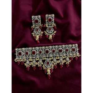 Conjunto de Gargantilla de Plata 92.5 con Moissanita de Sangeetha Jewellers - Product Image 3