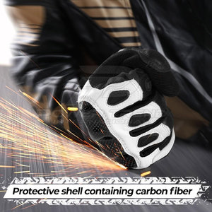 Gants de moto réglables en cuir véritable, sportifs, sûrs, en tissu durable, respirants, compatibles écran tactile, paume antidérapante, protection complète - Product Image 2
