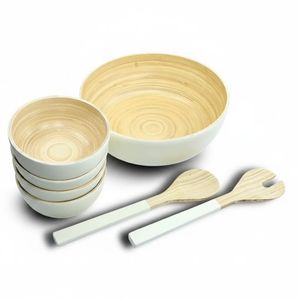 Bol à salade en bambou, vente en gros, fait main, écologique, naturel, bol de service, taille personnalisée, fabricant, fournisseur pour restaurant - Product Image 1