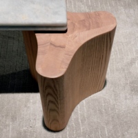 Table d'appoint en marbre de luxe italien, plateau en marbre naturel, cadre en bois, table basse carrée pour salon