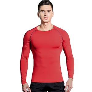 เสื้อกันผื่นสำหรับผู้ชายผ้ายืดคอกลมแขนยาวคอกลมสีและโลโก้ตามสั่ง - Product Image 6