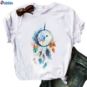 T-shirt pour femmes avec motifs de plumes amusants, imprimé, respirant, style adorable et doux, grande taille, t-shirts pas chers pour femmes - Product Image 1