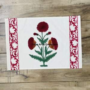 Set de table et serviettes imprimés à la main - Achetez des sets de table personnalisés, des nappes peintes à la main, des sets de table et serviettes imprimés à la main en stock - Product Image 4