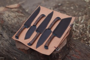 Custom Five-piece Handmade Carbon Steel Straight Edge Kitchen <b>Knife</b> <b>Set</b> Chef Ambidextrous Professional Cooking Durable <b>sharp</b> - Product Image 6