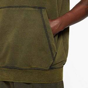 Sudadera con Capucha y Cremallera para Hombre, Transpirable, con Logotipo Personalizado Bordado, para Entrenamiento, de Manga Corta, de Forro Polar, Poliéster/Algodón, Ecológica - Product Image 4