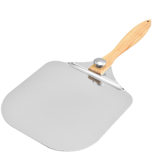 Pelle à pizza en métal perforé avec manche en bois, pelle à pizza professionnelle pour la cuisson au four et la préparation de pizzas - Product Image 1