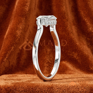 925 Sterling <b>Silver</b> Marquise Moissanite <b>Solitaire</b> <b>Ring</b> Lab Grown Diamond Bridal Jewelry Women USA Luxury - Product Image 2