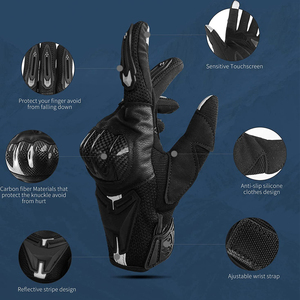 Guantes de Motocross Personalizados al por Mayor, Diseño Personalizado, Resistentes al Viento, con Pantalla Táctil, Dedos Completos, Cuero de Alta Calidad, Logotipo Personalizado - Product Image 2