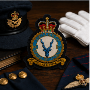 Écusson brodé personnalisé RAF-60 avec motif Aigle Couronné, à coudre en dentelle, badge en tissu avec épingle de sûreté pour vêtement, style circulaire - Product Image 5