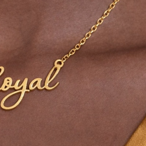 Rhoyal <b>Name</b> Necklace Gold Tone Custom Script Pendant Women Minimalist Jewelry Elegant <b>Chain</b> Gift Stylish - Product Image 3