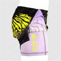 Pantalones Cortos de MMA Blaze Fight Wear de Doble Capa 2 en 1, Ligeros, de Secado Rápido, con Logotipos y Diseños Personalizados, Hechos en Pakistán