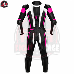 Combinaisons de course moto en cuir de vachette véritable de qualité supérieure, avec étiquette privée, produit tendance best-seller, noir, blanc, rose - Product Image 3