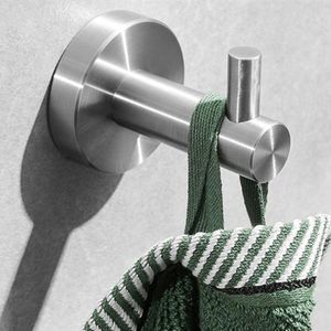Set di Accessori per Bagno in Acciaio Inox 304 Lucidato Argento: Ganci Appendiabiti, Anello Porta Asciugamani e Porta Carta Igienica - Product Image 2