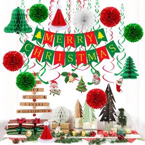 Set Decorazioni per Festa DIRTY 30 MERRY CHRISTMAS con Striscione, Spirali, Pompon, Alberi di Natale in Carta e Babbo Natale per Festività - Product Image 3