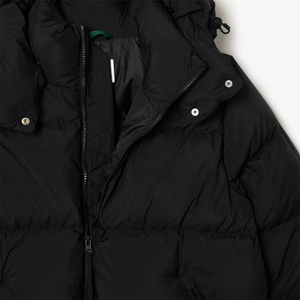 Chaqueta Acolchada Transpirable Negra para Mujer, Manga Larga, con Capucha, Cierre de Cremallera, Color Sólido, Ropa de Invierno, Relleno de Poliéster Tejido, con Logotipo - Product Image 4