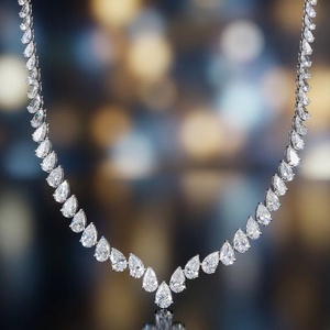 สร้อยคอเพชรทรงลูกแพร์ Atelier - ทอง 9k, 14k, 18k - Product Image 1