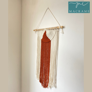 Arte nórdico moderno de algodón colgante de pared diseño de macramé bohemio en blanco y naranja movible para decoración del hogar - Product Image 4