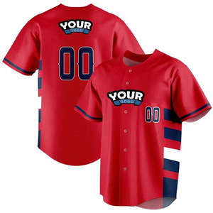 Maillots de baseball personnalisés à manches courtes, impression par sublimation sur polyester vierge, faible MOQ - Product Image 4