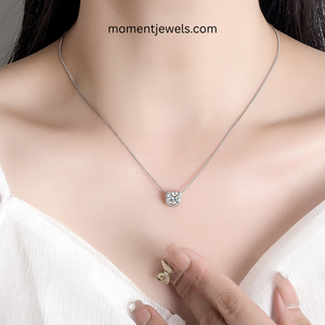 Modern Geometric Pendant Necklace Women's <b>Copper</b> Jewelry Waterproof Zirconia Bezel Setting Box <b>Chain</b> Necklace - Product Image 2
