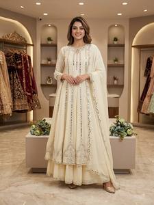 Luxury Traditional Georgette Embroidered Gown <b>Lehenga</b> Set with Real Mirror Work & Matching Dupatta for <b>Women</b> All Seasons - Product Image 3