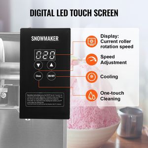 Macchina Professionale per Ghiaccio a Fiocchi in Acciaio Inox, 397LBS/24H, Tritaghiaccio Elettrico e Macchina per Coni di Neve - Product Image 4