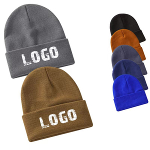 Bonnet unisexe Harry Johnson 100 % acrylique avec logo imprimé floqué, casquette décontractée d'hiver pour adultes, design à revers, couleur unie, bonnet tricoté - Product Image 6