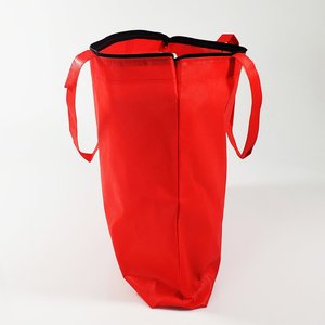 Bolsa Tote Roja con Cremallera, Refuerzo en el Costado, Asa de Tela, Lista para Impresión Personalizada, Venta al por Mayor, Promocional, para Eventos, Regalos, Compras - Product Image 4