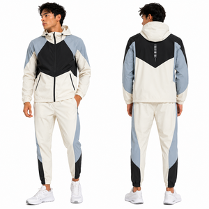 Men's Spring Hooded Performance Windbreaker Set Custom <b>Running</b> <b>Jacket</b> <b>Reflective</b> Sports Track Pants Fitness Gym Jogging - Product Image 4