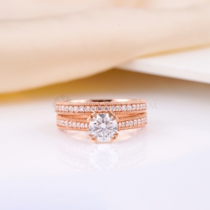 Luxury Design Round Cut Bridal Diamond <b>Rings</b> Set Lab Created Diamond <b>Rings</b> with IGI Certified from <b>Indian</b> Supplier & Manufacture - Product Image 1
