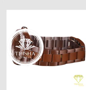 Reloj Moderno con Diamantes Moissanite en Tono Marrón, con Brazalete de Eslabones Premium y Estilo de Lujo - Product Image 3