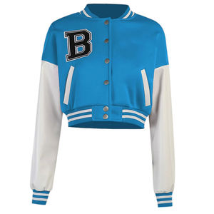 Chaqueta Varsity de Béisbol para Mujer, Largo Regular, Tejida, con Relleno de Algodón, Estilo Hip Hop, Transpirable, con Letras Bordadas - Product Image 3