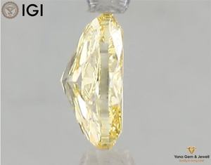 Diamant ovale de 1,00 carat, couleur jaune vif fantaisie, clarté VS2, cultivé en laboratoire CVD, certifié IGI, bijoux de mariage - Product Image 3
